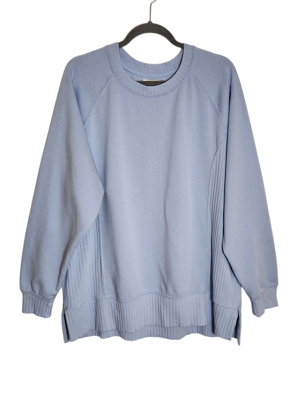 Maurices Light Blue Sweatshirt with Ribbed Detail Size XL